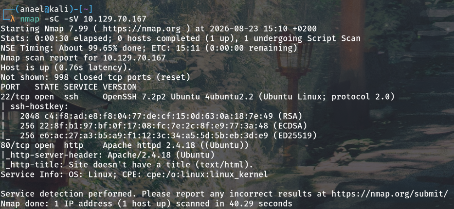 nmap resultat