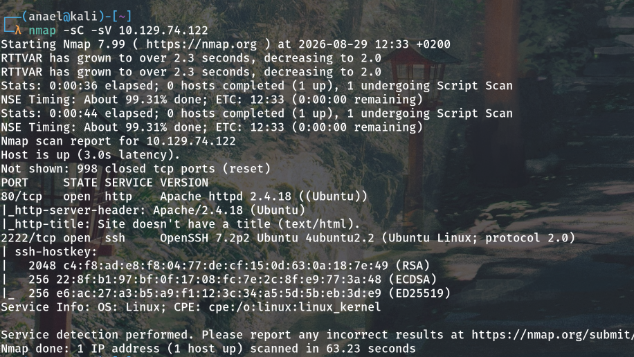 nmap resultat